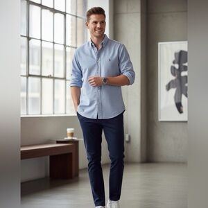 Lands end Navy Pants straight leg 5 pockets